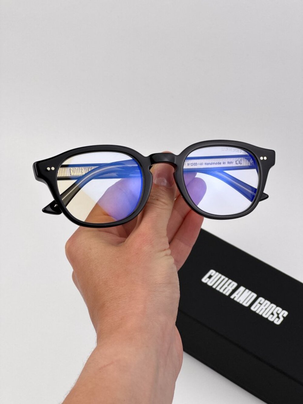 Cutler and Gross CGBB1380 001 Eyeglasses – Black Round Square Acetate Frame